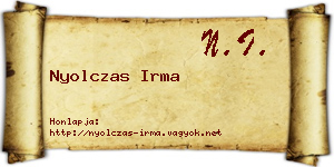 Nyolczas Irma névjegykártya